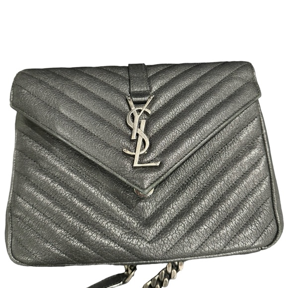 Authentic Saint Laurent Medium College Matelasse Leather Shoulder Bag - Picture 6 of 14